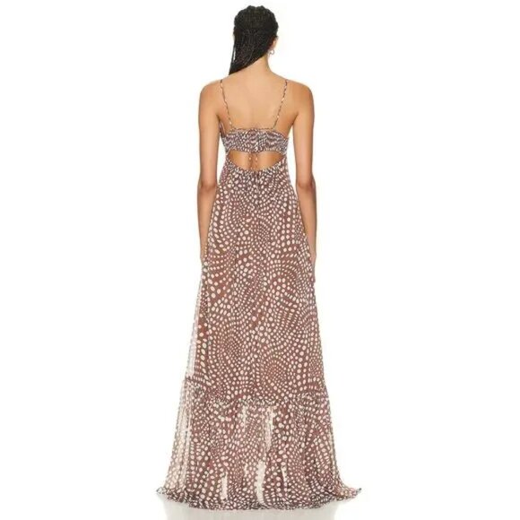 STAUD Florence Dress Clove Wavy Dot - Picture 3 of 8